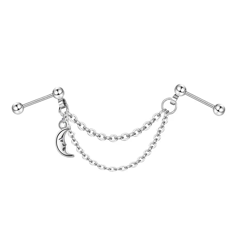 TrendyLink Double Piercing Chain Earrings