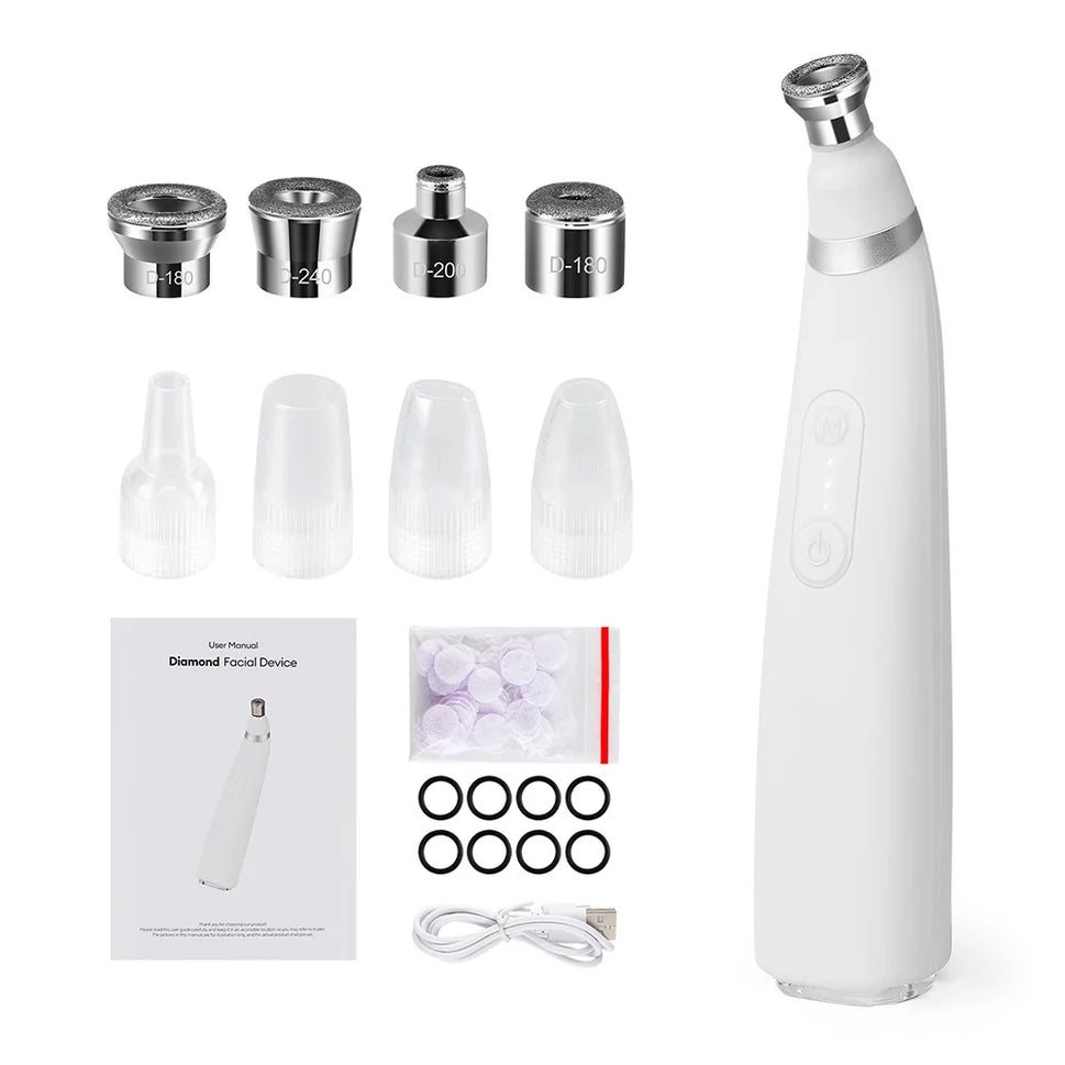 Foreverlily Diamond Microdermabrasion Machine Portable Facial Peeling Beauty Device for Pore Vacuum Blackhead Removal Anti Aging