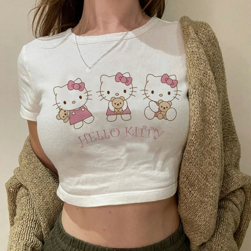 Kitty Kawaii Crop Tee