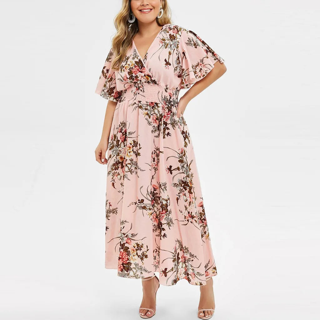 BlossomBreeze Plus Size Women's Chiffon Dress