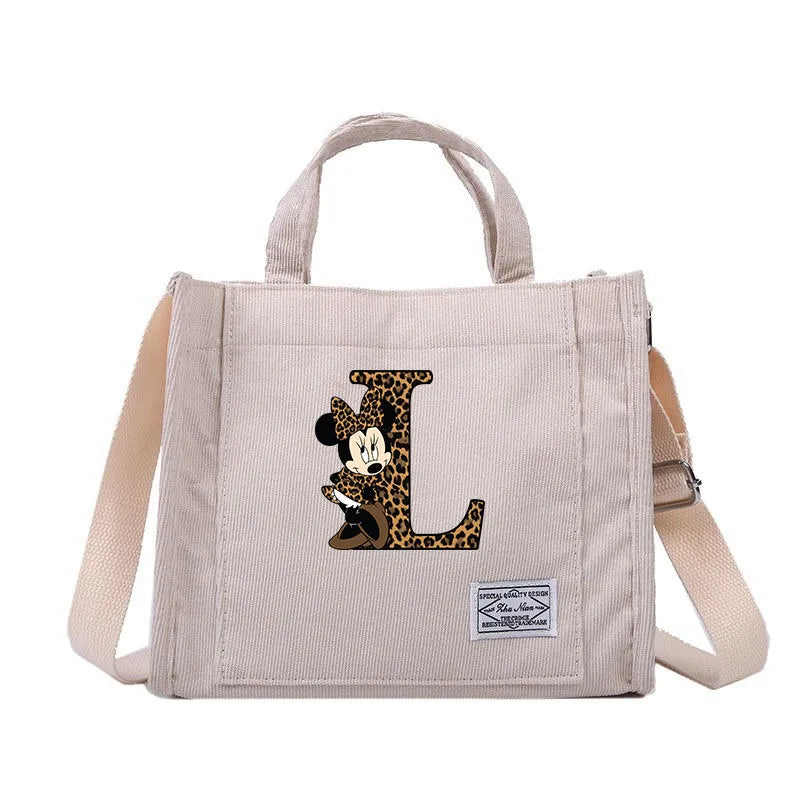 Minnie Mouse Alphabet Canvas Shoulder Bag