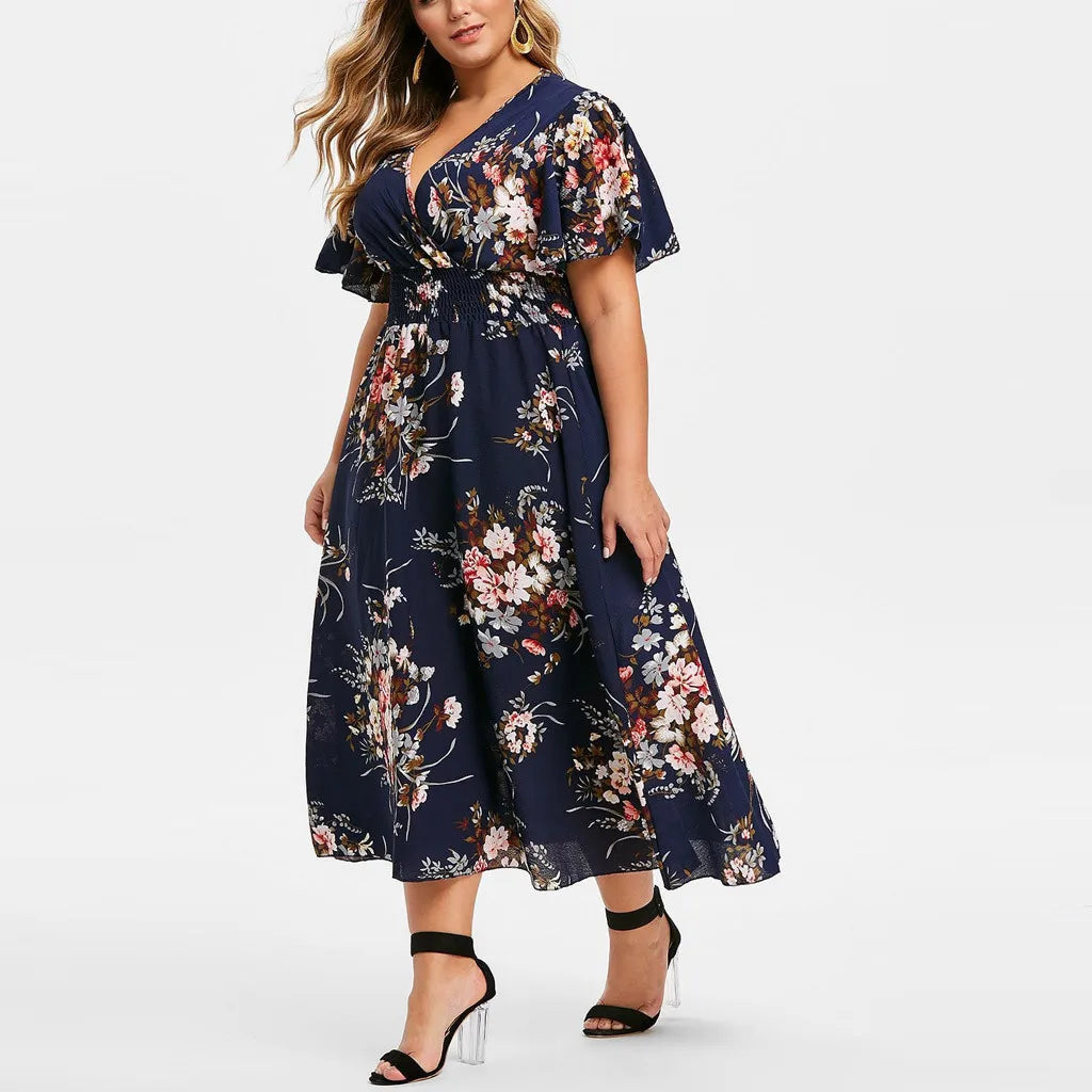 BlossomBreeze Plus Size Women's Chiffon Dress