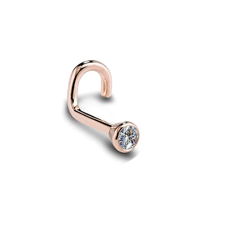 Zirconia Rose Gold Nose Stud