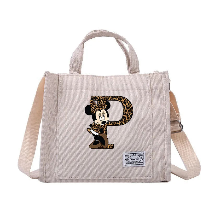 Minnie Mouse Alphabet Canvas Shoulder Bag