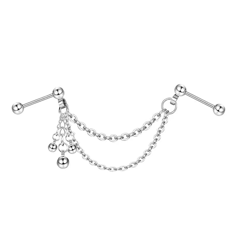 TrendyLink Double Piercing Chain Earrings