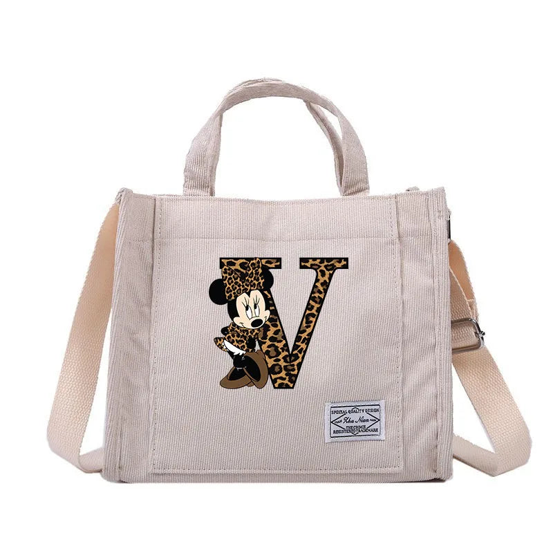 Minnie Mouse Alphabet Canvas Shoulder Bag