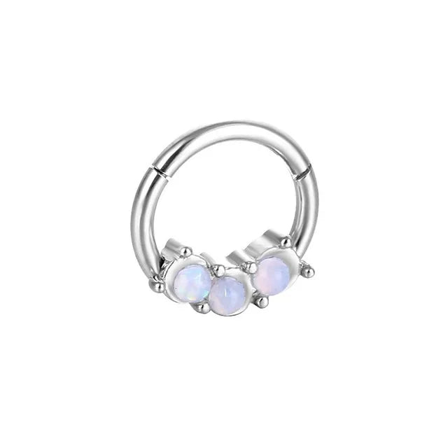 Steel Opal Fusion Nose Ring