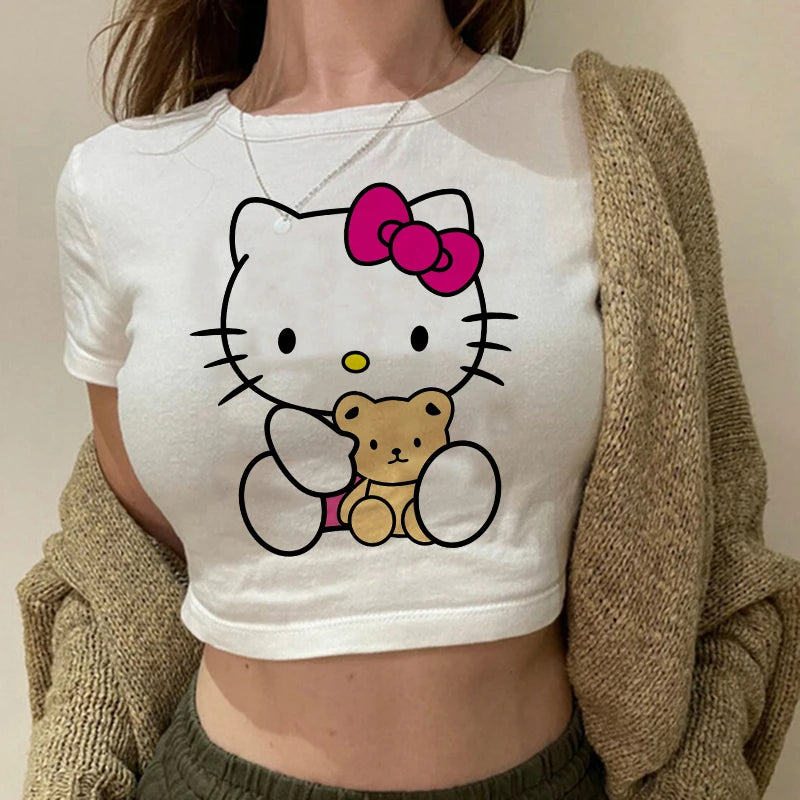 Kitty Kawaii Crop Tee