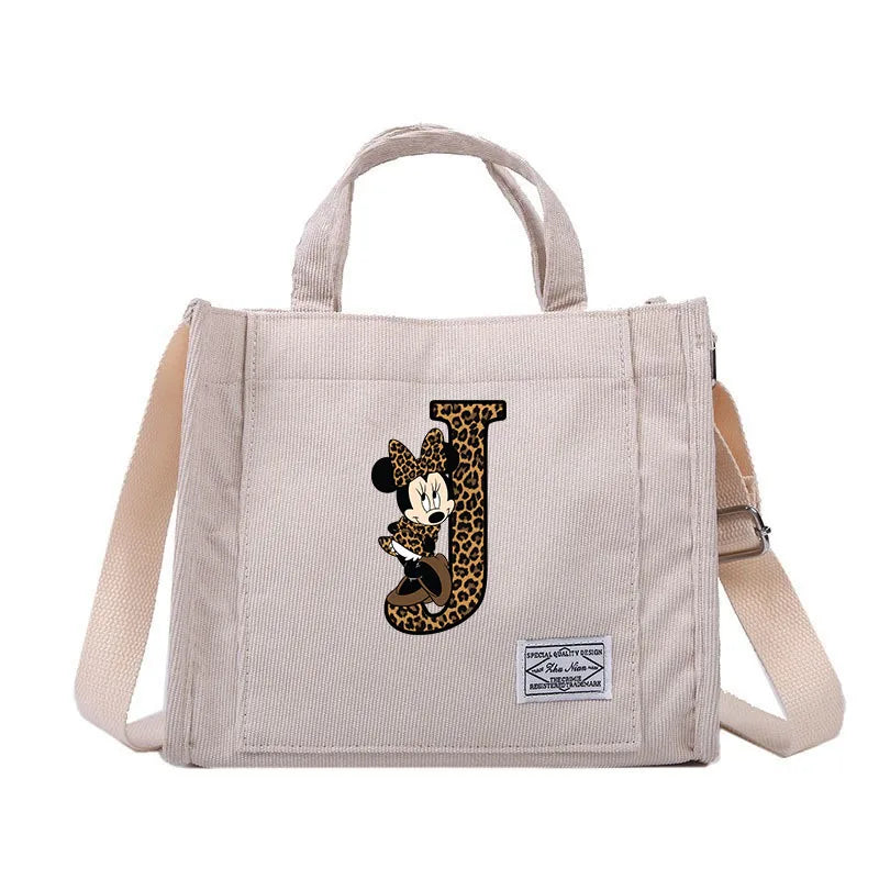 Minnie Mouse Alphabet Canvas Shoulder Bag