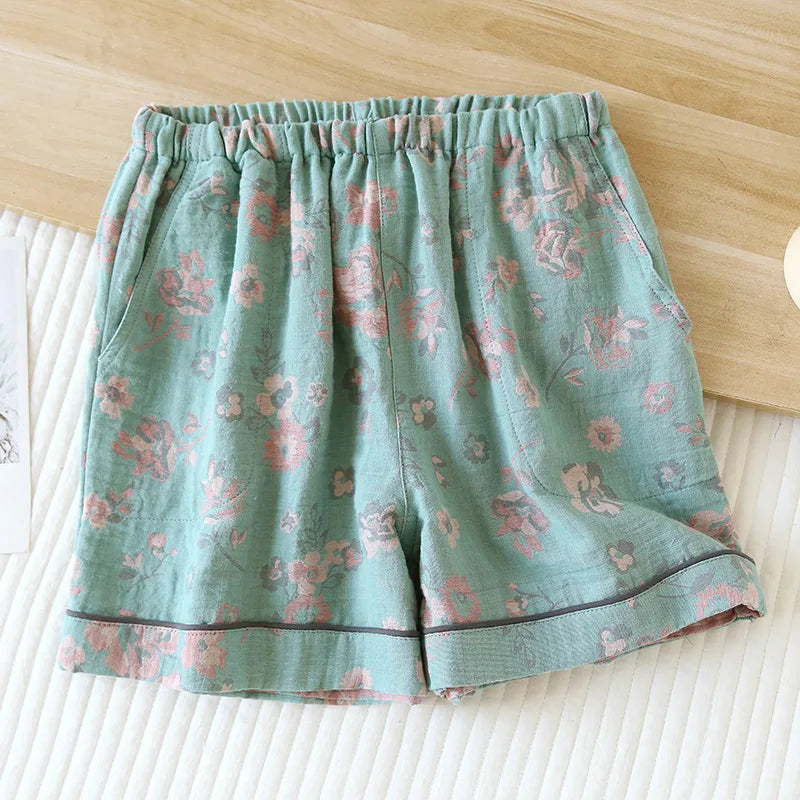 Summer Breeze Cotton Jacquard Pajama Shorts