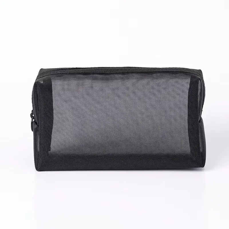 LuxeJet Black Nylon Gauze Makeup Organizer