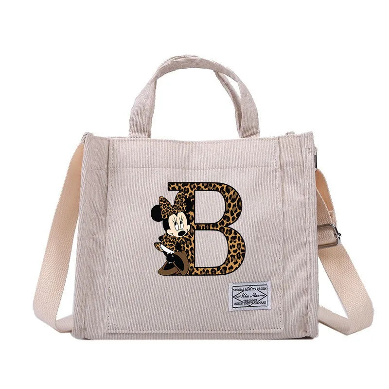 Minnie Mouse Alphabet Canvas Shoulder Bag