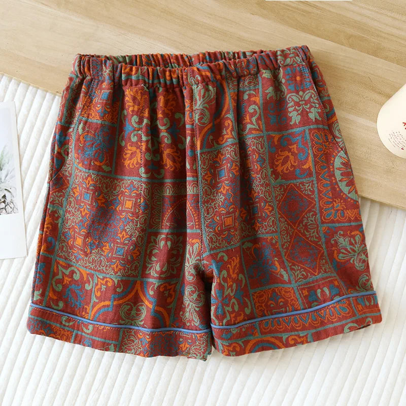 Summer Breeze Cotton Jacquard Pajama Shorts