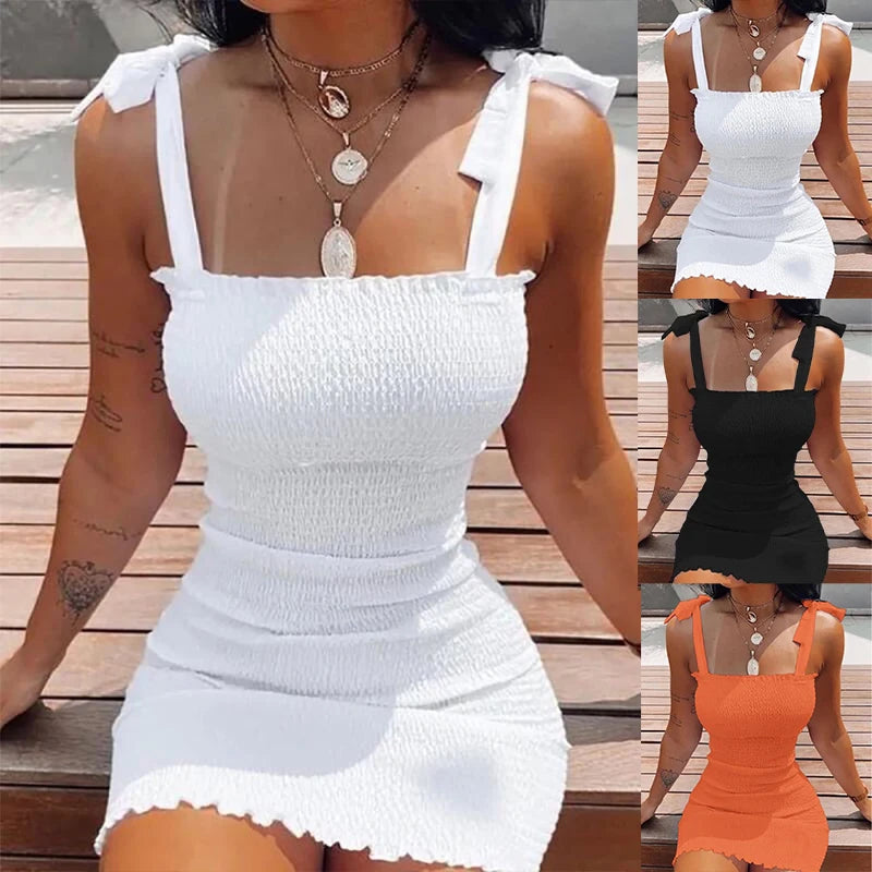 Chic Shoulder White Dress