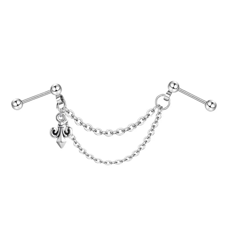 TrendyLink Double Piercing Chain Earrings