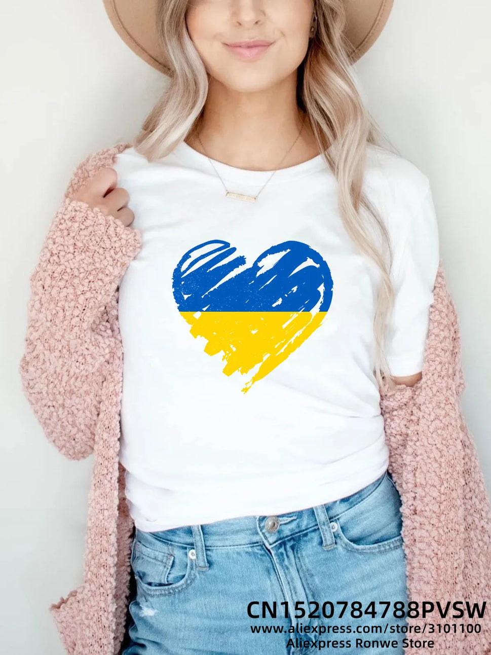 Blue Yellow Heartbeat Women's Tee