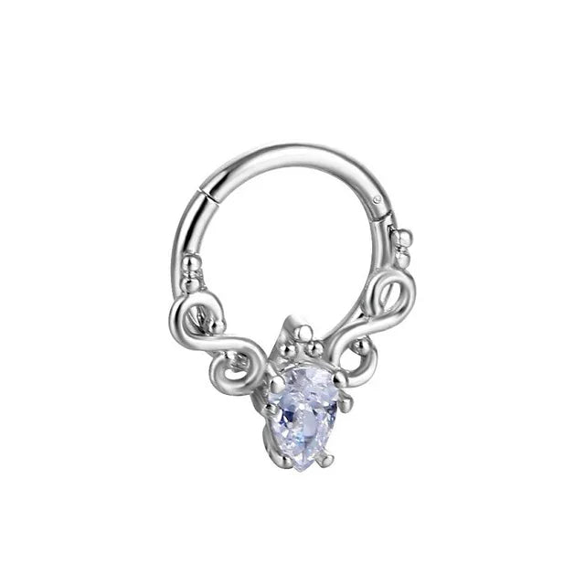 Steel Opal Fusion Nose Ring