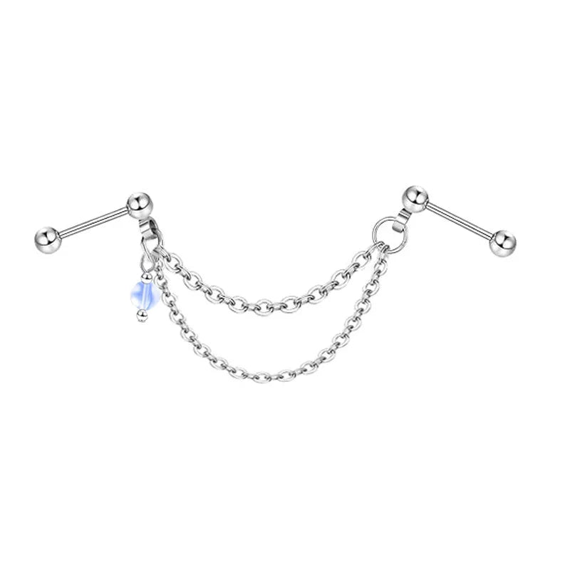 TrendyLink Double Piercing Chain Earrings