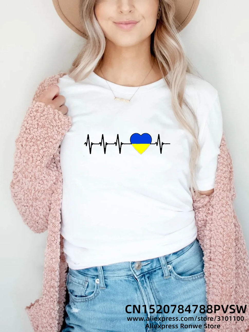 Blue Yellow Heartbeat Women's Tee