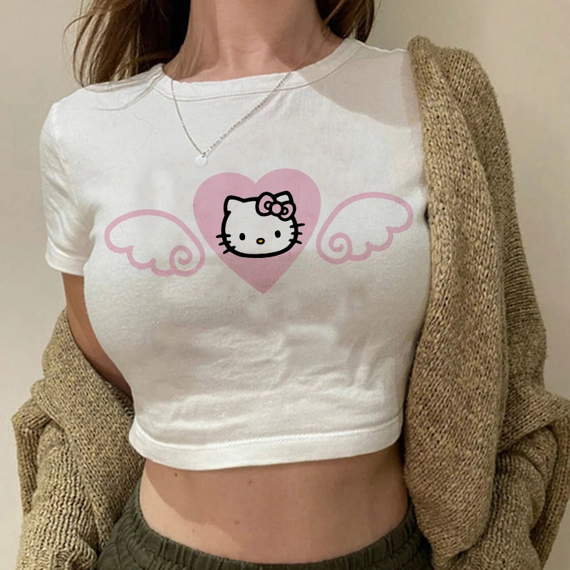 Kitty Kawaii Crop Tee