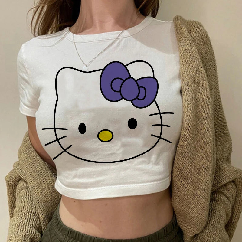 Kitty Kawaii Crop Tee