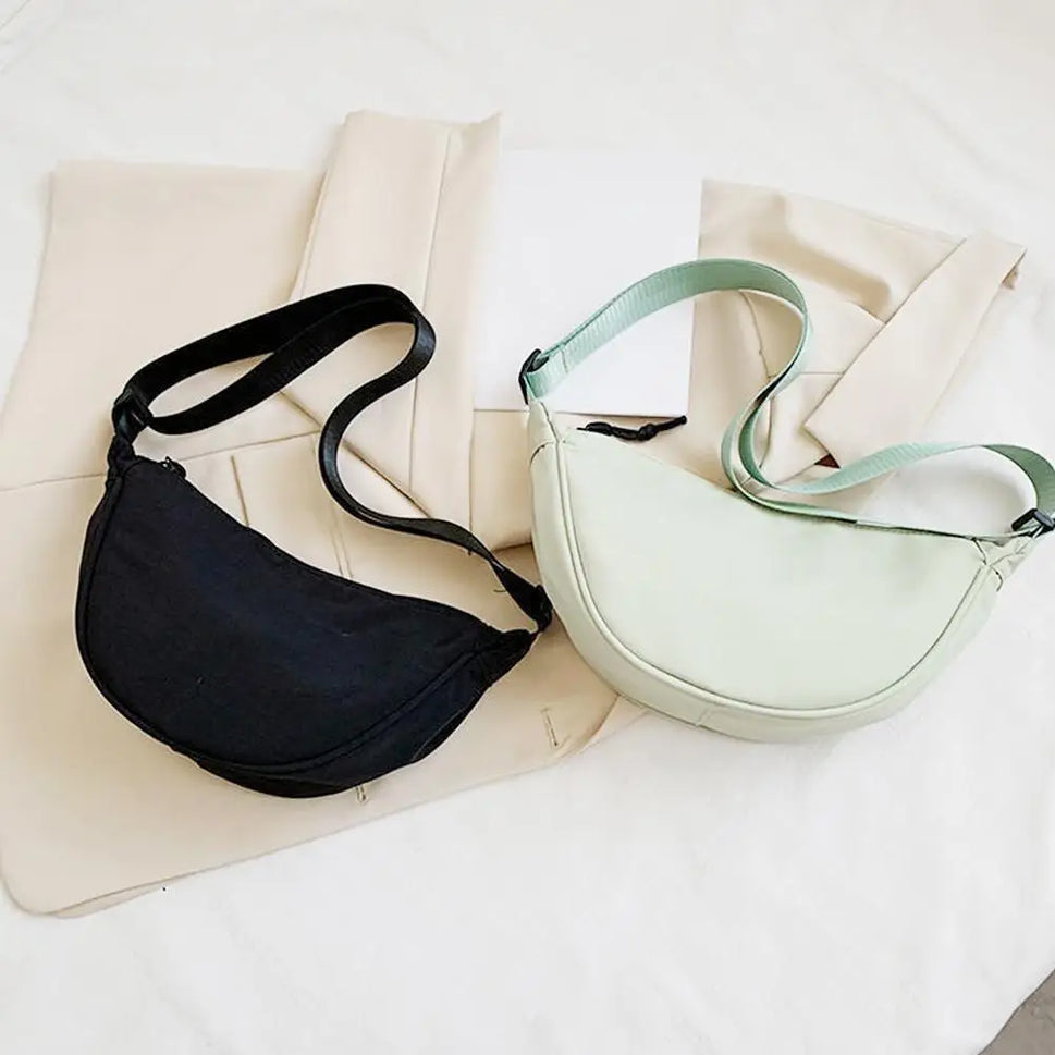 "Luna Crescent Nylon Crossbody Ba