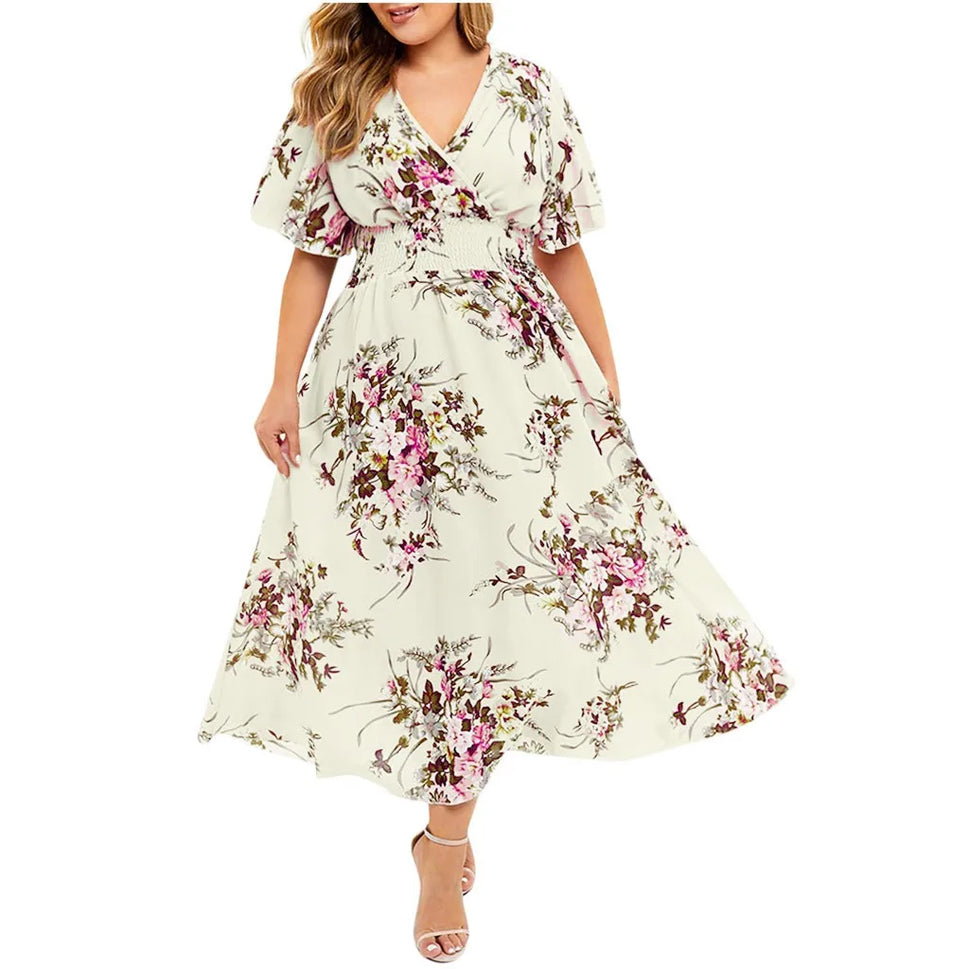 BlossomBreeze Plus Size Women's Chiffon Dress