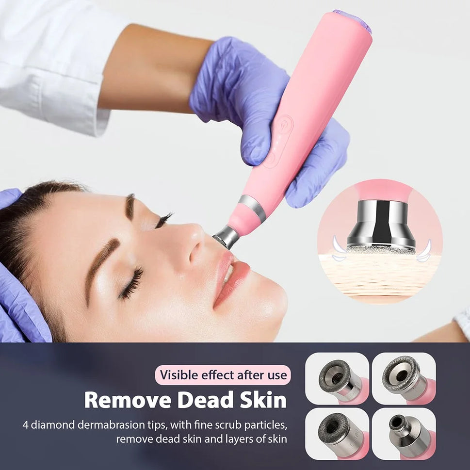 Portable Diamond Microdermabrasion Peeling Machine Silicone Hydrodermabrasion Facial Vacuum Blackhead Removal Skin Pore Cleaning