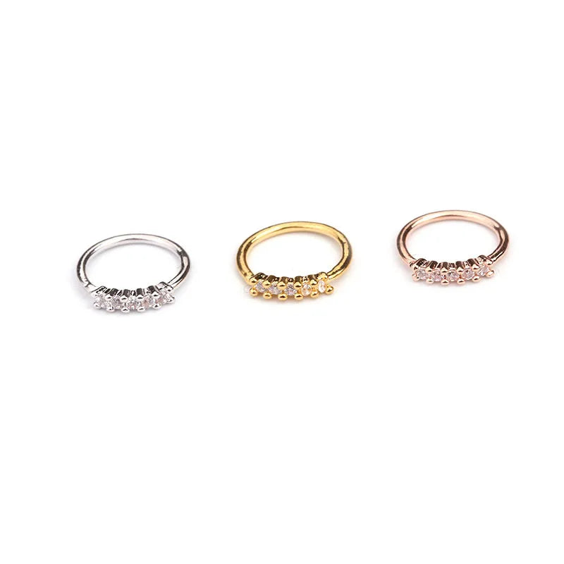 SparklePetals Zircon Nose Ring Set