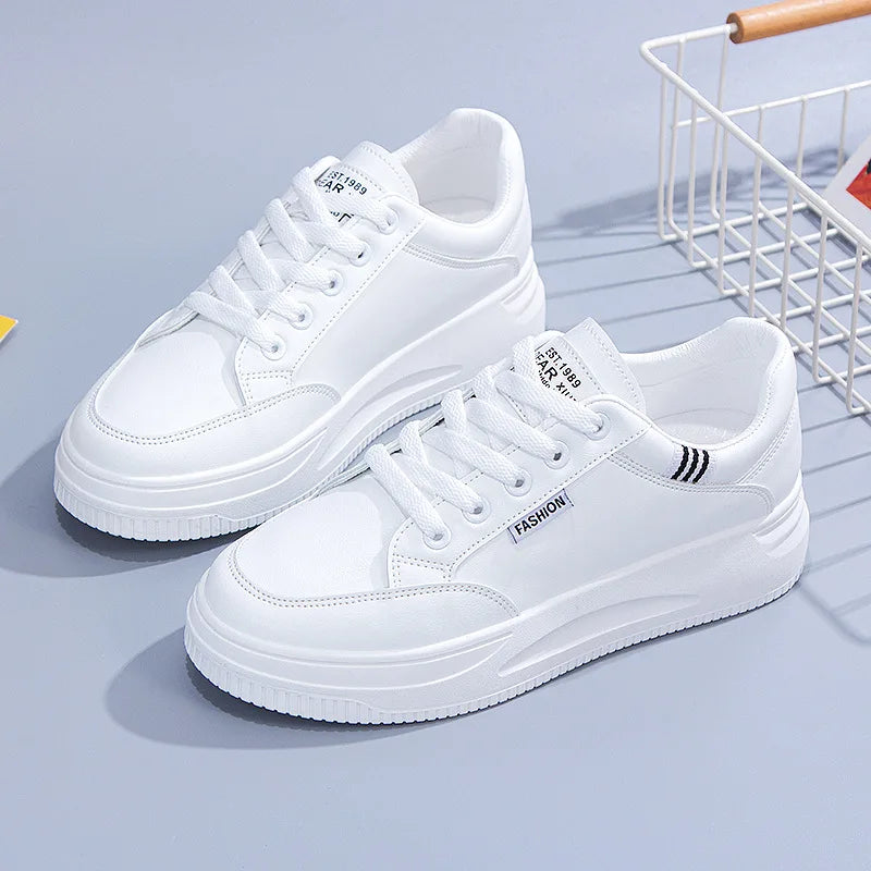 AutumnLace Women's White Sneakers