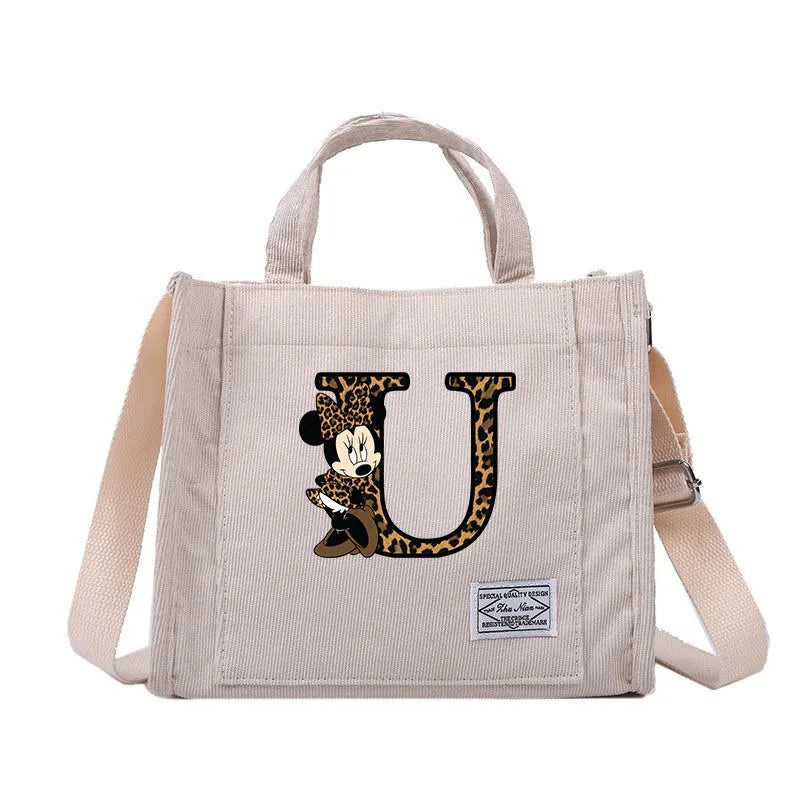 Minnie Mouse Alphabet Canvas Shoulder Bag