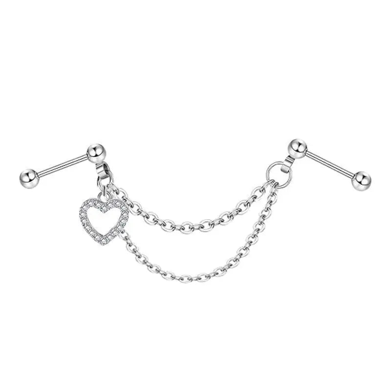 TrendyLink Double Piercing Chain Earrings