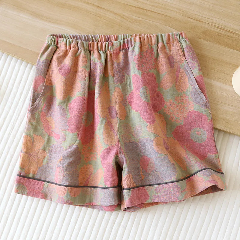 Summer Breeze Cotton Jacquard Pajama Shorts