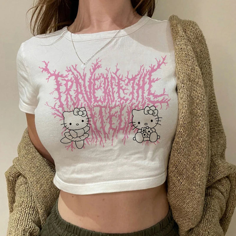 Kitty Kawaii Crop Tee