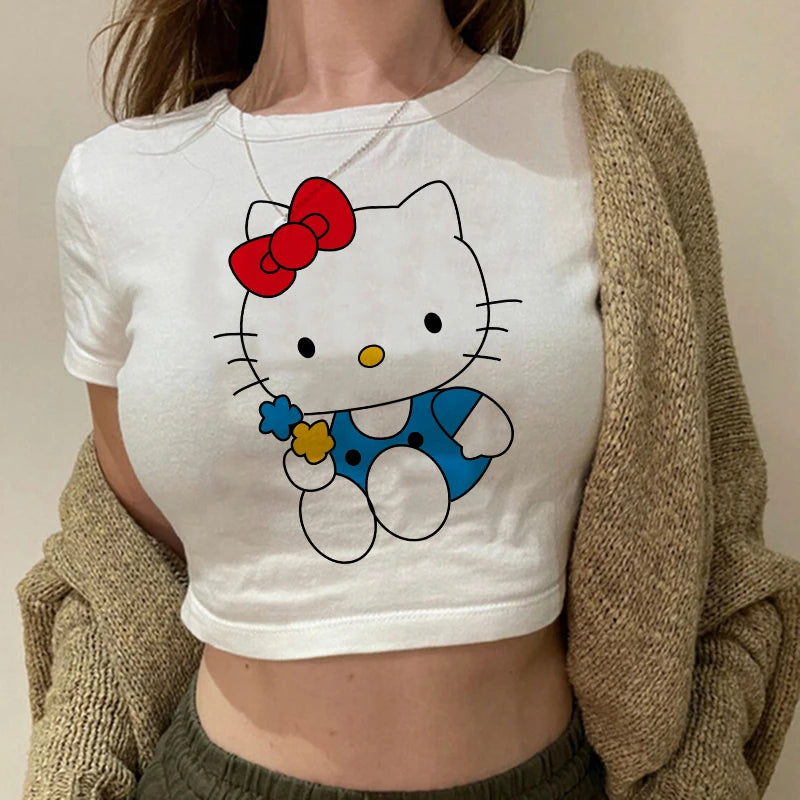 Kitty Kawaii Crop Tee