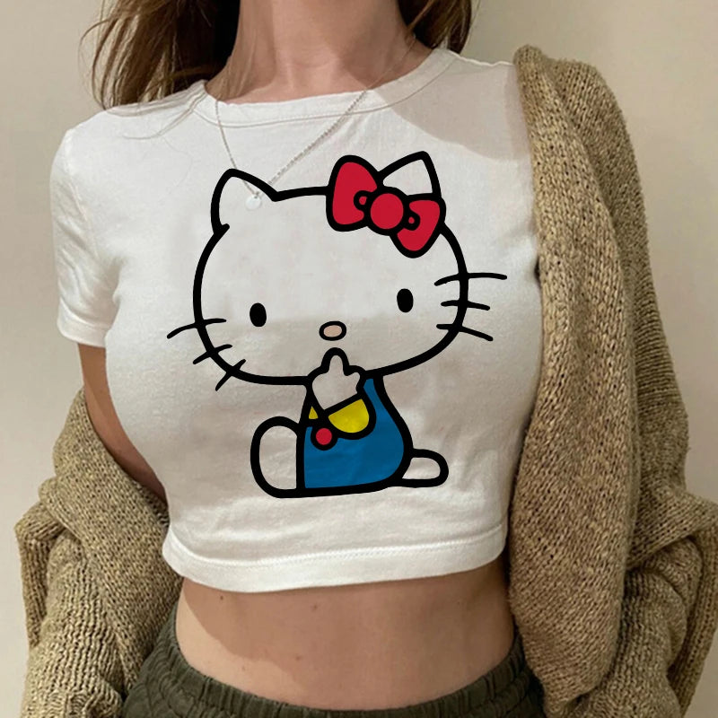 Kitty Kawaii Crop Tee