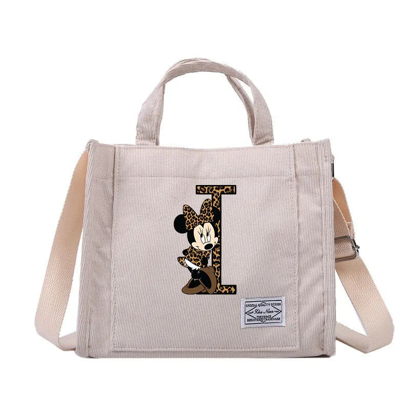 Minnie Mouse Alphabet Canvas Shoulder Bag