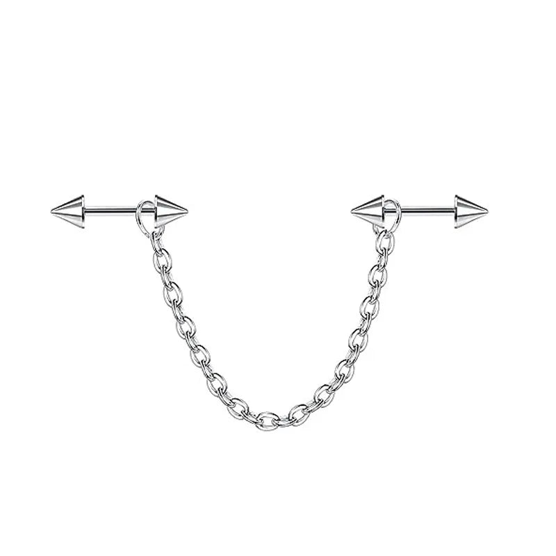 TrendyLink Double Piercing Chain Earrings