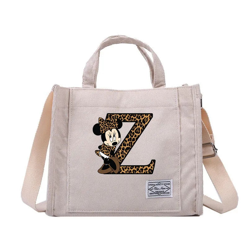 Minnie Mouse Alphabet Canvas Shoulder Bag