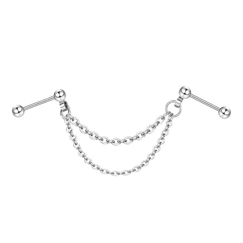 TrendyLink Double Piercing Chain Earrings