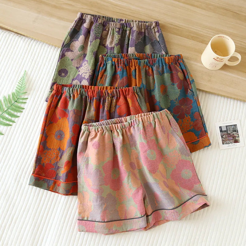 Summer Breeze Cotton Jacquard Pajama Shorts