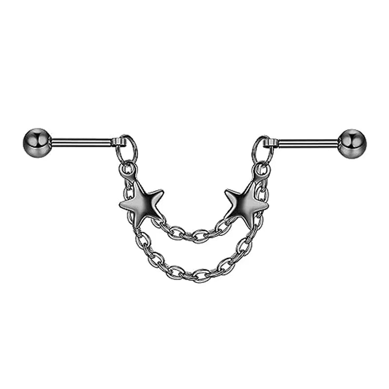 TrendyLink Double Piercing Chain Earrings