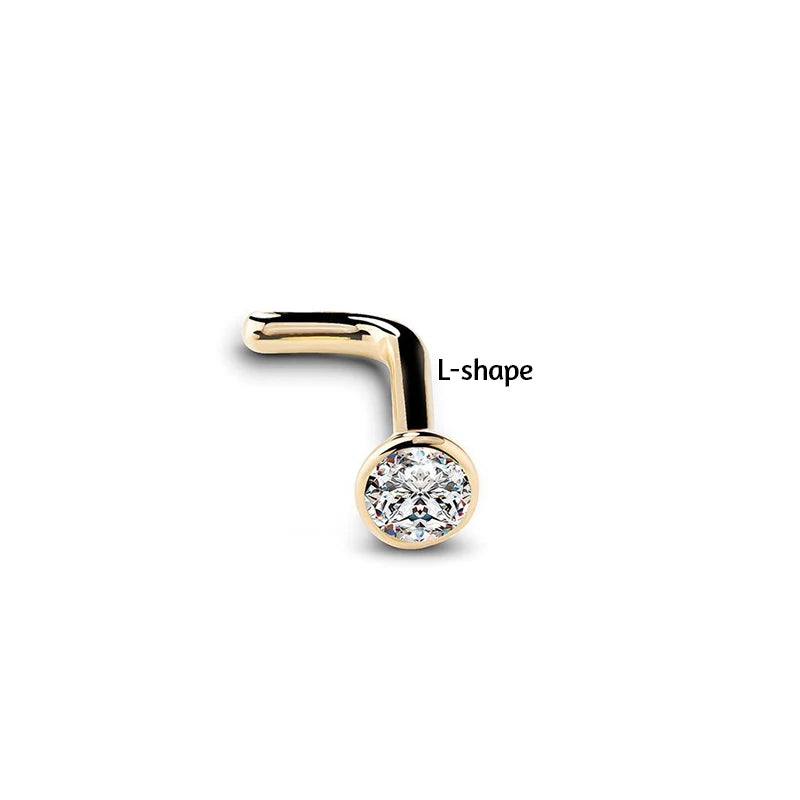 Zirconia Rose Gold Nose Stud