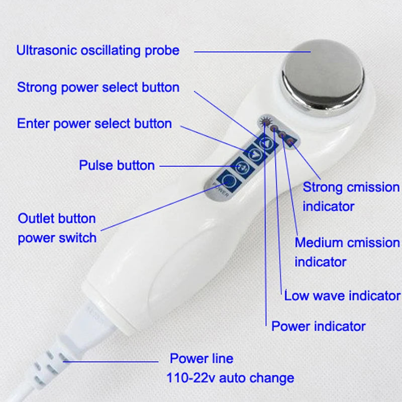 Portable Home Use Ultrasound Massager Pain Therapy Skin Care 1Mhz Ultrasonic