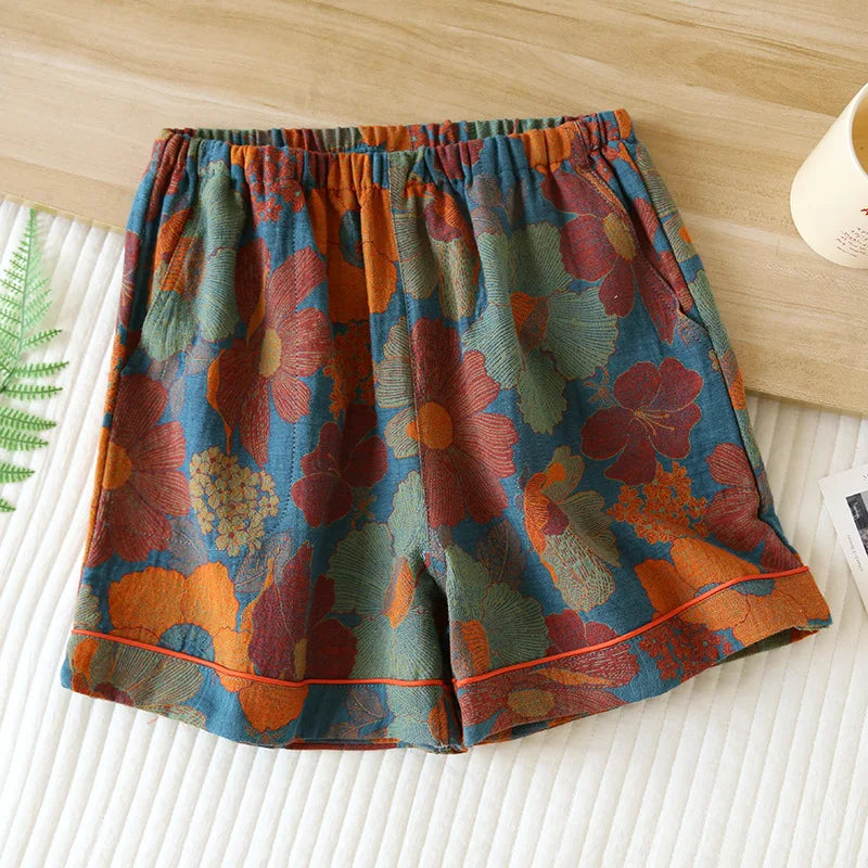 Summer Breeze Cotton Jacquard Pajama Shorts