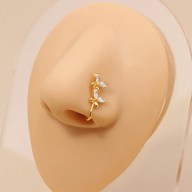 Royal Adornments Clip-On Nose and Ear Cuff Set