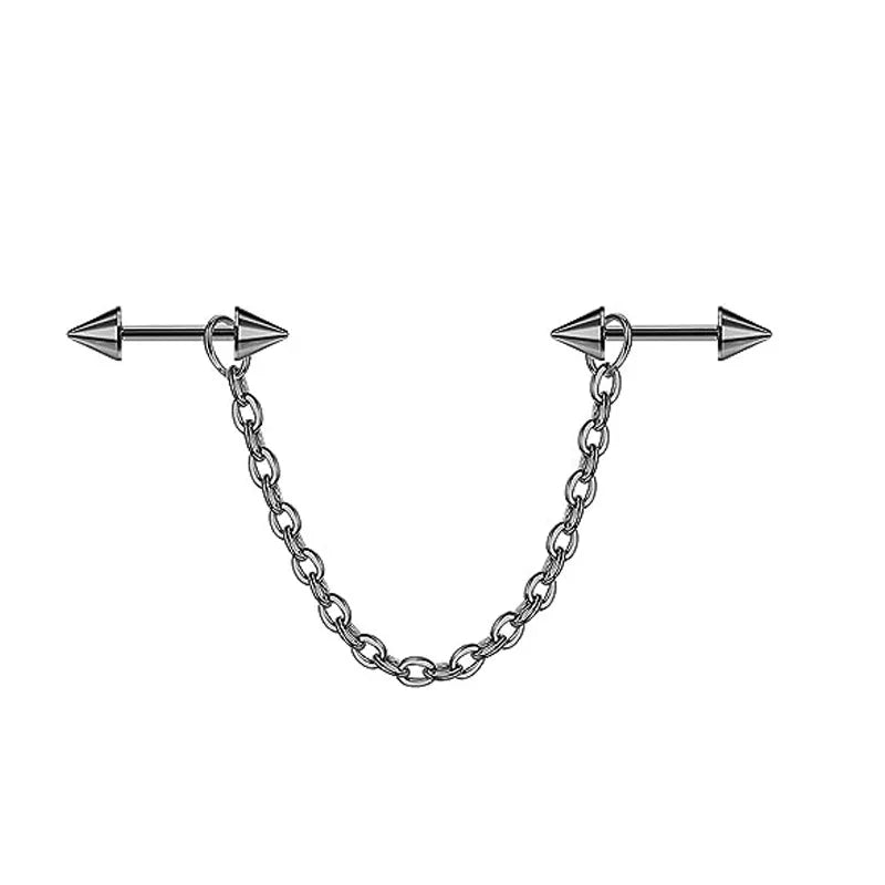 TrendyLink Double Piercing Chain Earrings