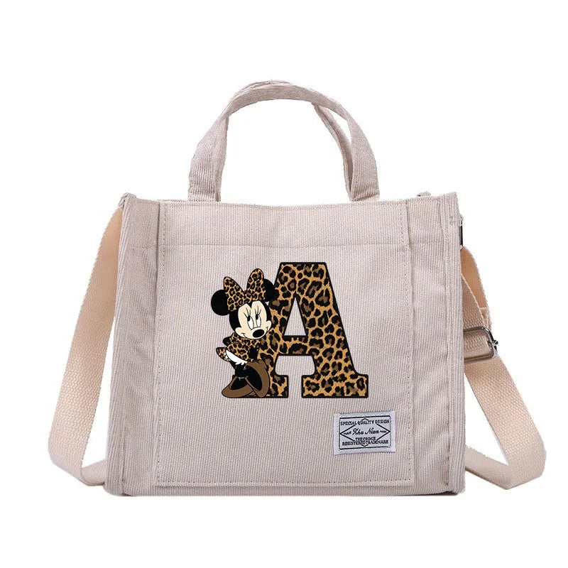 Minnie Mouse Alphabet Canvas Shoulder Bag