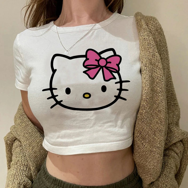 Kitty Kawaii Crop Tee