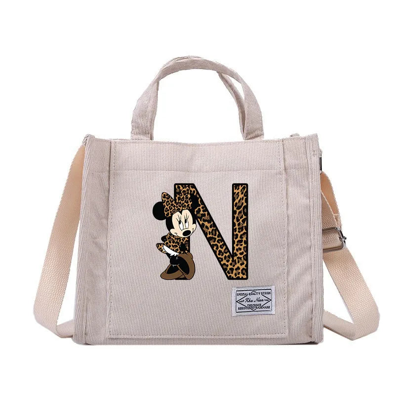 Minnie Mouse Alphabet Canvas Shoulder Bag